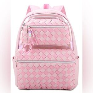 Woven Large Backpack W/Charm